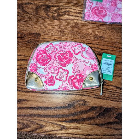 NWT Lilly Pulitzer Pink Phi Mu Patterned Bundle - Tote, Makeup Bag, Scarf - Picture 8 of 15